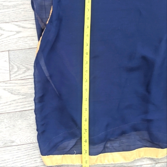 Women's Navy & Gold Sheer Kurta With Gold Embellishments - size XS New - Picture 4 of 6